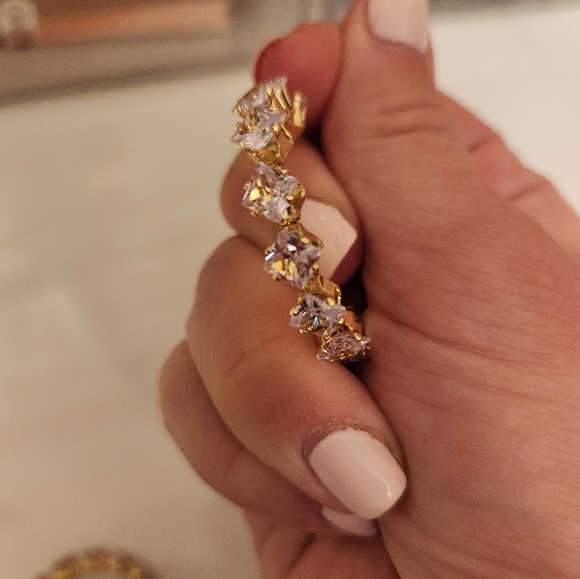 Chunky Diamond Hoops - Picture 2 of 4